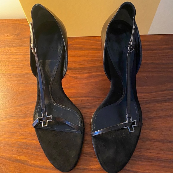 Bally leather sandals heels black sz 36.5 in box - Picture 11 of 17